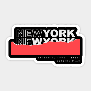 New york torn paper typography Sticker